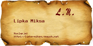 Lipka Miksa névjegykártya